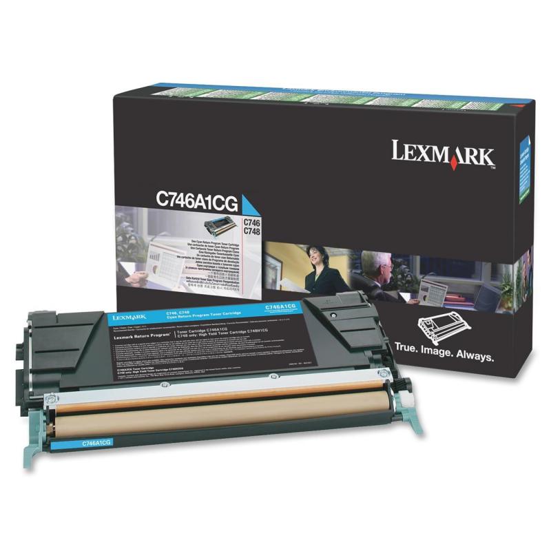 Toner Original Lexmark Cyan, C746A1CG, pentru C746|C748, 8K, (timbru verde 1.2 lei) , "C746A1CG"
