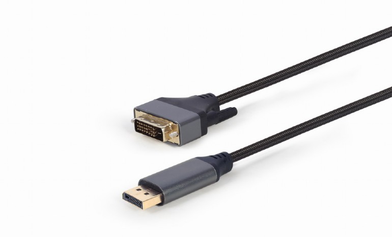 CABLU video GEMBIRD, DisplayPort (T) la DVI-D DL (T), 1.8m, rezolutie maxima 4K (3840 x 2160) la 30 Hz, negru, "CC-DPM-DVIM-4K-6" (timbru verde 0.18 lei)