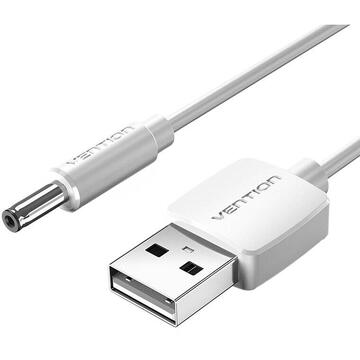 Cablu alimentare Vention, USB (T) la DC (T) 3.5mm, 1m, 5V, 2A, alb, "CEXWF" (timbru verde 0.08 lei)