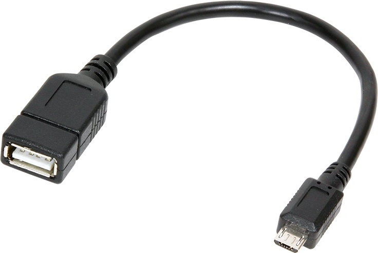 CABLU adaptor OTG LOGILINK, pt. smartphone, Micro-USB 2.0 (T) la USB 2.0 (M), 20cm, asigura conectarea telef. la o tastatura, HUB, stick, etc., negru, "AA0035" (timbru verde 0.18 lei)