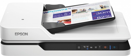Scanner Epson DS-1660W, A4, flatbed, vit scan:25 ppm alb-negru/ color, rez. op 600x600dpi, ADF 50 pag, duplex,fiabilitate ciclu de lucru zilnic 1500 Pag, Conexiuni:USB 3.0,LAN wireless "B11B244401"(RAPO)