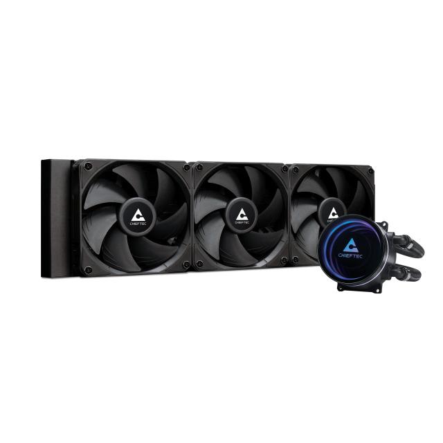 COOLER Chieftec "Iceberg 360", skt. Intel si AMD, racire cu lichid, 3 x 120mm, 500 - 2200 RPM, iluminare RGB - infinity mirror cooling block, negru "CLC-360-BLK" (timbru verde 2.00 lei)