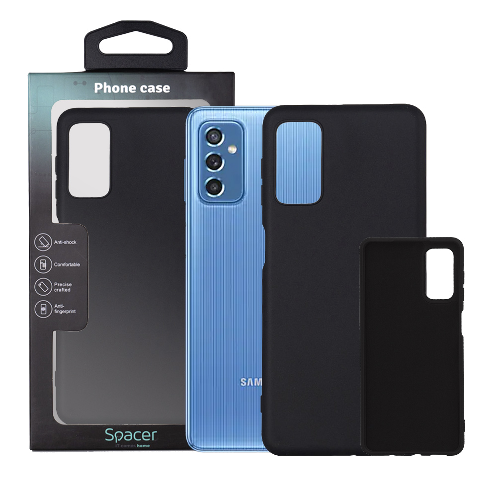 Husa Samsung Galaxy M52 5G Spacer, negru, grosime 2mm, material flexibil silicon + interior cu microfibra "SPPC-SM-GX-M52-SLK"