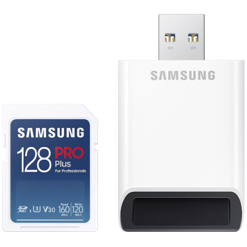 Card de Memorie Samsung PRO PLUS 128GB CL10 CARD READER + USB "MB-SD128SB/WW" (timbru verde 0.03 lei)