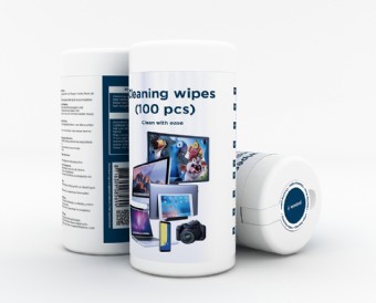 SET curatare GEMBIRD, 100 servetele pt. curatare LCD/TFT, 165x80mm, 70% alcool izopropilic, "CK-AWW100-01"