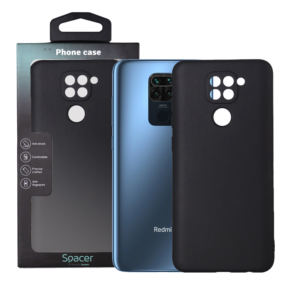 Husa Xiaomi Redmi Note 9 Spacer, negru, grosime 1.5mm, material flexibil TPU "SPPC-XI-RM-N9-TPU"