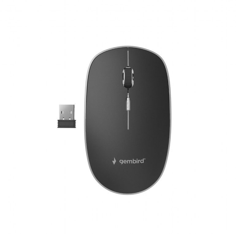 MOUSE GEMBIRD, PC sau NB, wireless, 2.4GHz, optic, 1600 dpi, butoane/scroll 4/1, silent, negru, "MUSW-4BS-01" (timbru verde 0.18 lei)