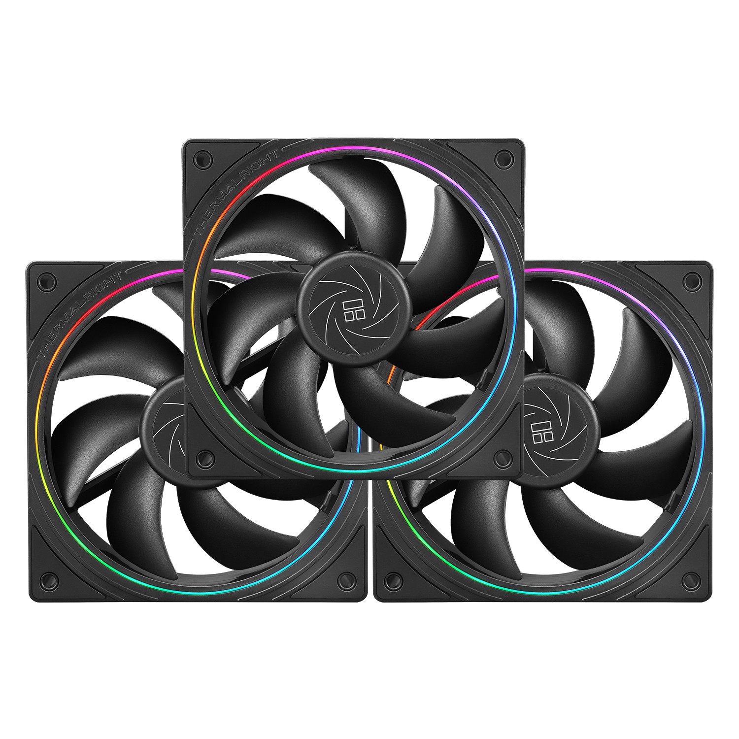 Set 3 ventilatoare Thermalright "TL-S12", 120mm, 1500 RPM, S-FDB Bearing, 47.6 CFM, LED ARGB, 4pin PWM, negru, "TL-S12-3" (timbru verde 0.54lei)