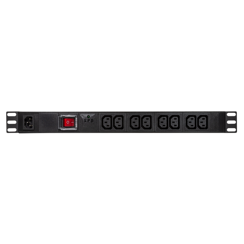 PDU LOGILINK 1U pt. rack 19 inch, 8 prize IEC, intrare IEC, max 10 A, protectie supratensiune, ON/OFF, IP20, negru, "PDU8A02" (timbru verde 0.8 lei)