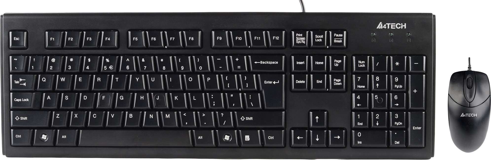 Kit TASTATURA si Mouse A4TECH, "KRS-83+OP-720", cu fir, 104 taste format standard, mouse 1000dpi, 3/1 butoane, negru, "KRS-8372-USB" (timbru verde 0.8 lei)
