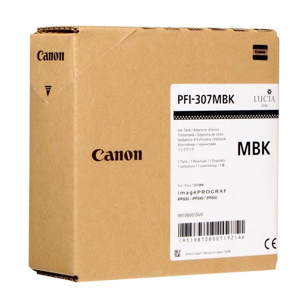 Cartus Cerneala Original Canon Matte Black, PFI-307MB, pentru IPF 830|840|850, , (timbru verde 0.15 lei),NOPP, "CF9810B001AA"