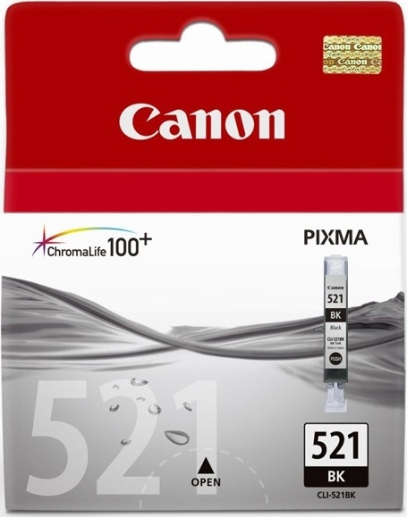 Cartus Cerneala Original Canon Black, CLI-521B, pentru iP3600|iP4600|MP540|MP620, , (timbru verde 0.15 lei), "BS2933B001AA"