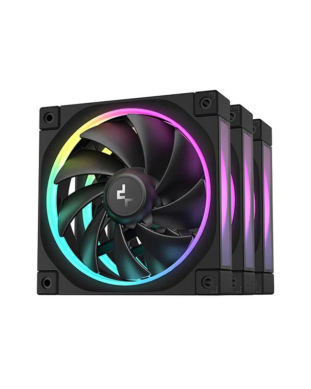 Set 3 ventilatoare DeepCool "FL12R 3IN1", 120mm, 500-2150 RPM, FDB, 55 cfm, , 4pin PWM, negru, "R-FL12R-BKAPN3-G" (timbru verde 0.18lei) - 6933412785132