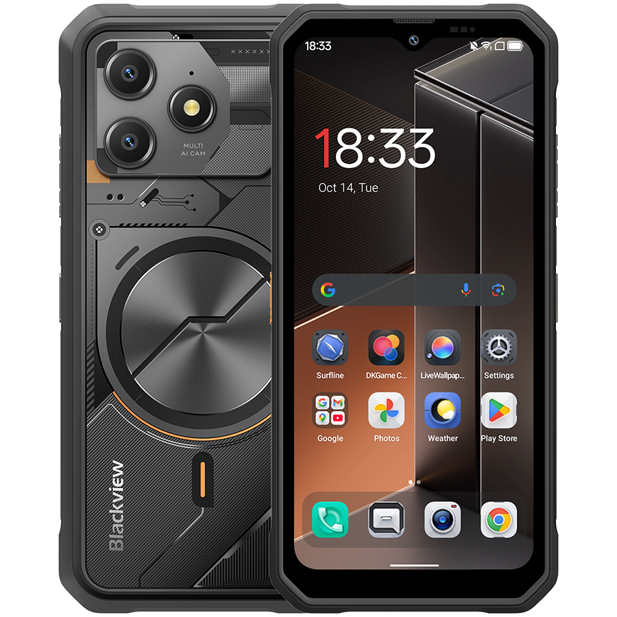 Blackview FORT100 LTE 6.56-inch HD+ 1612x720 90Hz 8+128GB MT Helio G81 Octa-Core 2.0GHz 13MP Front 16MP Rear NFC MIL-STD-810H 5000mAh Fingerprint Android 16 Cosmic Black "BVFORT100_B_EU" (timbru verde 0.45 lei)