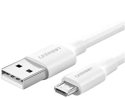 CABLU alimentare si date Ugreen, "US289", Fast Charging Data Cable pt. smartphone, USB la Micro-USB, nickel plating, PVC, 1.5m, alb "60142" (timbru verde 0.08 lei) -6957303861422
