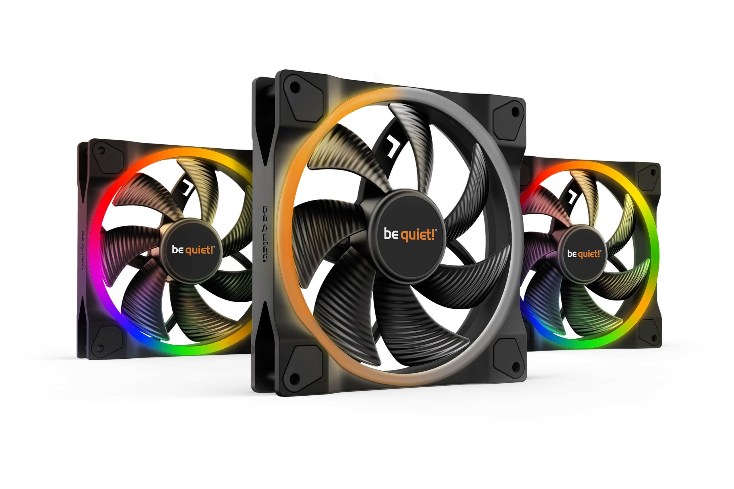 Set 3 ventilatoare be quiet! "LIGHT WINGS"140mm 1500 rpm, Rifle bearing, 4-pin PWM, ARGB LED, "BL078" (timbru verde 0.54 lei)