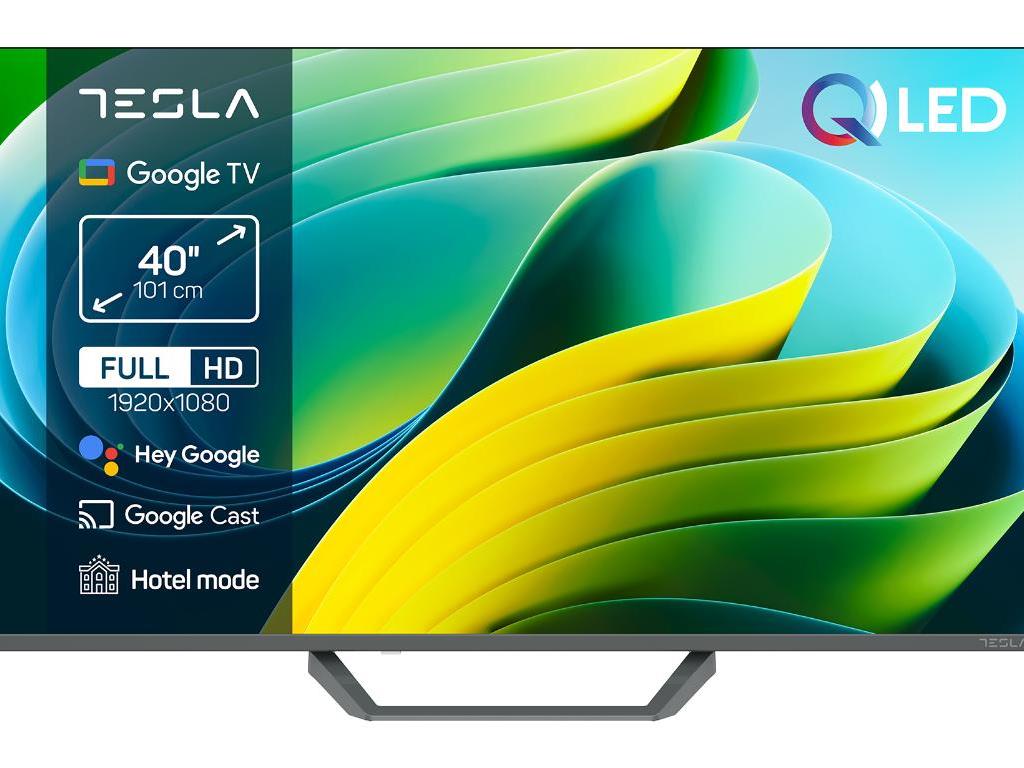 Tesla Google TV QLED Q40E665GFS, 101 cm, FHD, gri350 cd/m, CI+, HDR, VESA 200x100mm "Q40E665GFS" (timbru verde 15 lei)
