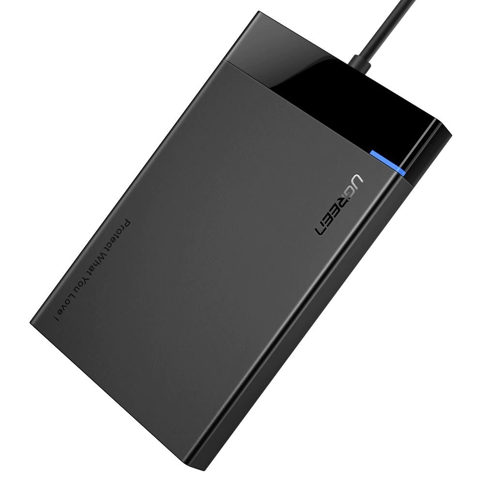 RACK extern Ugreen, "US221" pt HDD si SSD SATA 2.5" conectare USB 3.0 max 5 Gbps, ABS, gri "30847" (timbru verde 0.8 lei) - 6957303838479