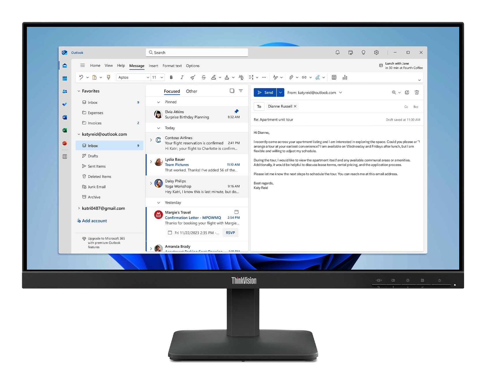 ThinkVision S24-4e 24 inch Monitor "64B5KAT1EU" (timbru verde 7 lei)