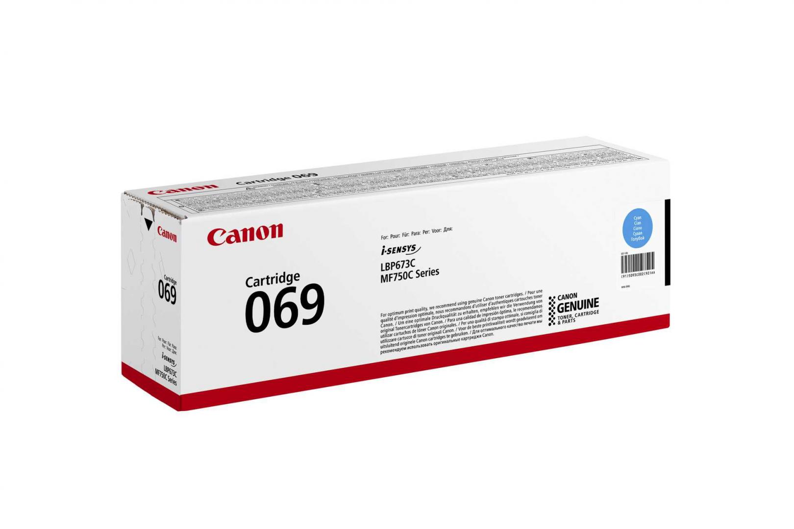 Toner Original Canon Cyan, CRG-069C, pentru LBP 673|MF 752|MF 754, 1.9K, (timbru verde 1.2 lei)"5093C002AA"