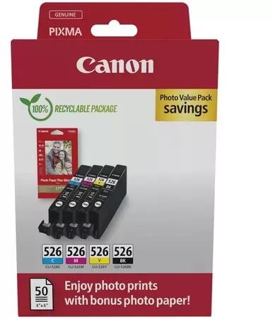 Combo-Pack Original Canon CMYKPB, CLI-526VP, pentru Pixma IP4850|MG5150|MG5250|MG6150|MG8150, , (timbru verde 0.15 lei), "4540B019AA"