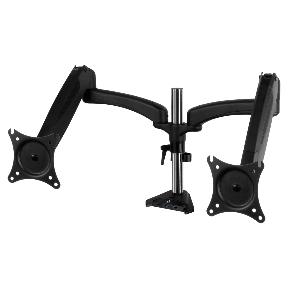 Suport monitor Arctic, pt 2 monitoare, diag max. 34inch, max. 2x8Kg, rotatie, inclinare, pivotare, port USB 3.0 4 porturi, alimentare prin mini-USB, prindere de birou, negru, "AEMNT00057A"