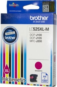 Cartus Cerneala Original Brother Magenta, LC525XLM, pentru DCP-J100|J105|MFC-J200, 1.3K, (timbru verde 0.15 lei), "LC525XLM"