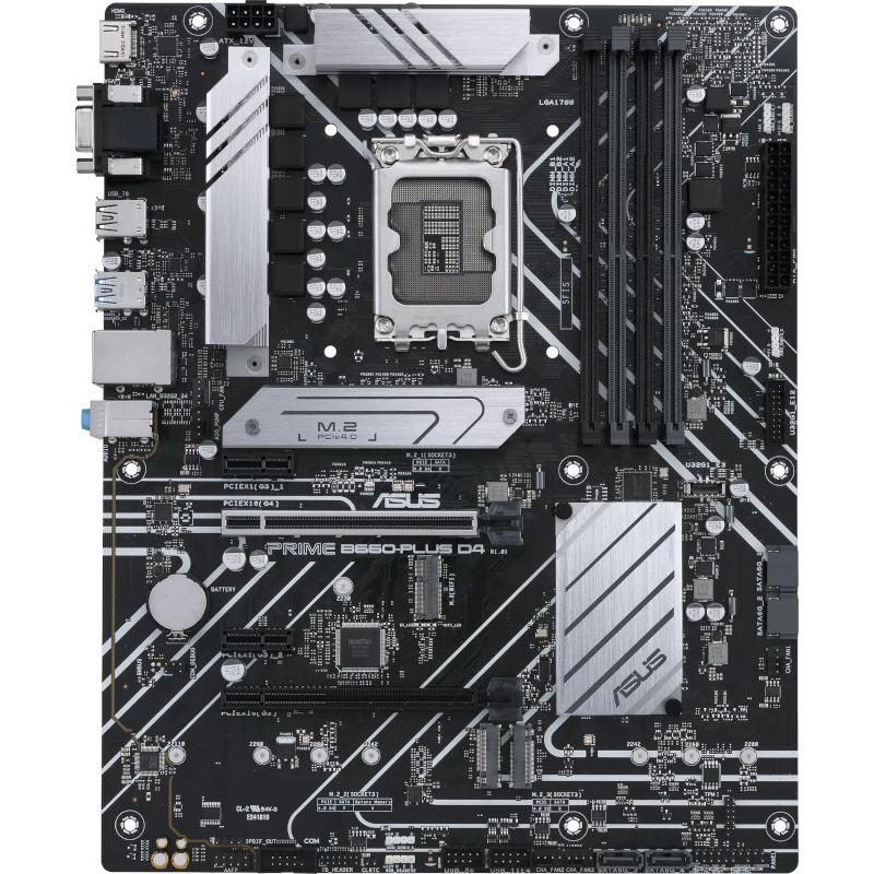 PLACA de BAZA Asus "PRIME B660-PLUS D4", skt LGA 1700, ATX, Intel B660, 4 x DDR4, max. 128 GB, 4 x SATA, 3 x M.2, 7.1, "PRIME B660-PLUS D4"