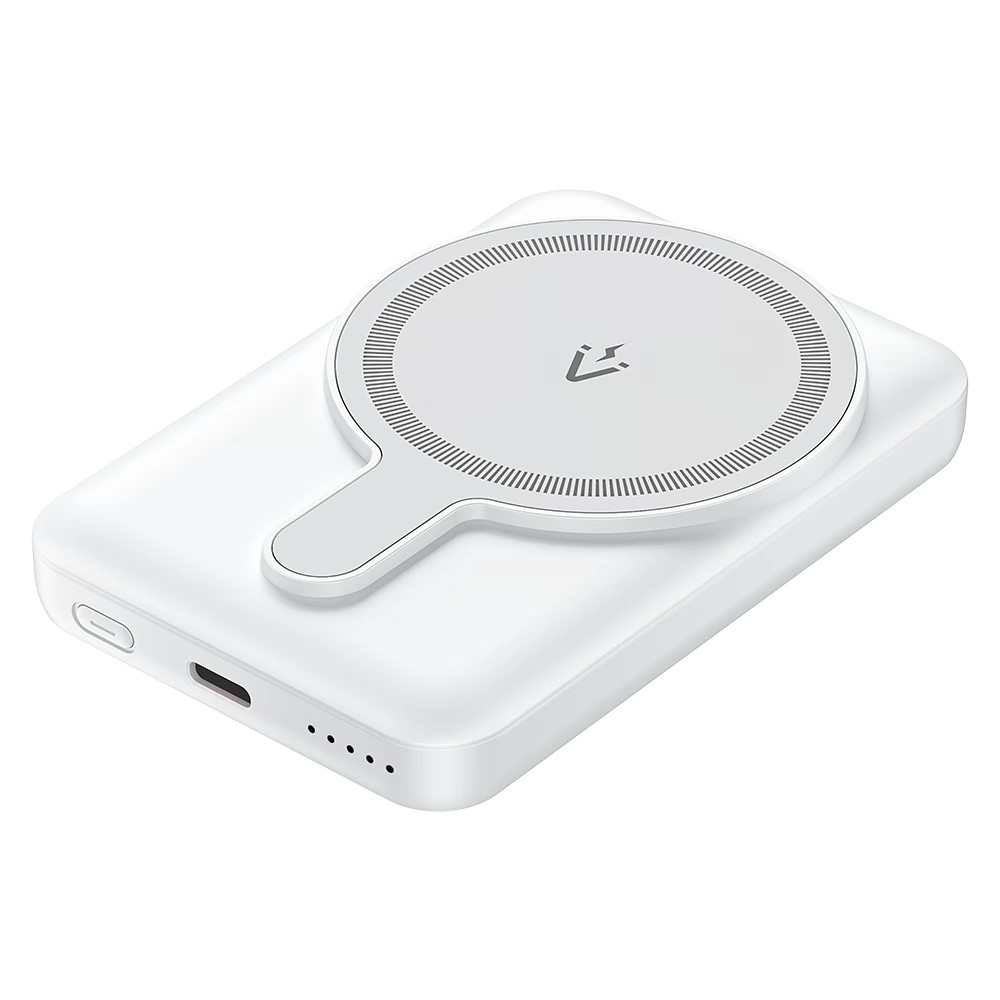 Power Bank Vention 5.000 mAh, 20W magnetic, wireless, 1 x USB-C, 166g, alb, "FHSW0" (timbru verde 0.98 lei) - 6922794785496