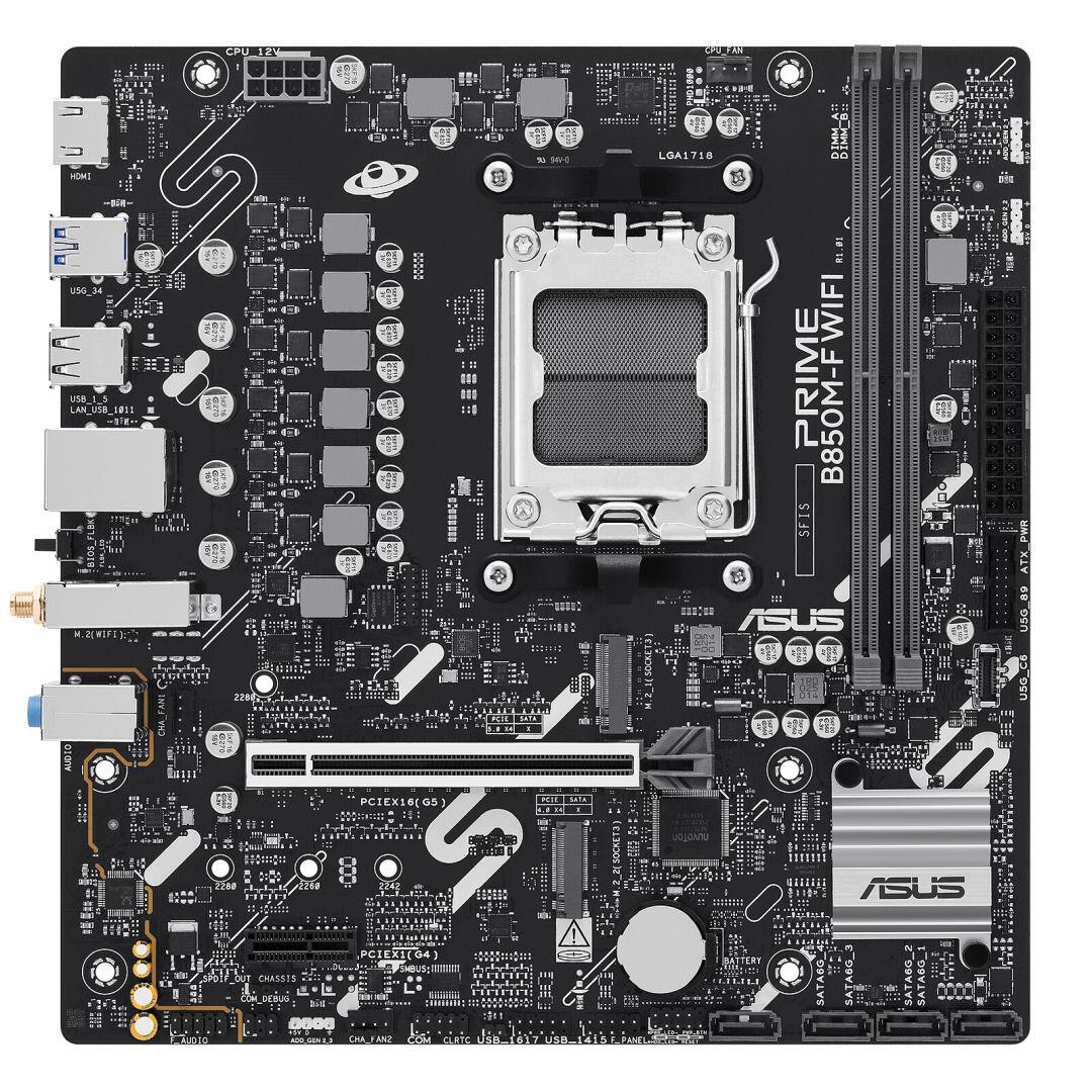 Placa de baza Asus PRIME B850M-F WIFI, AM5, DDR5, mATX, Negru "PRIME B850M-F WIFI"