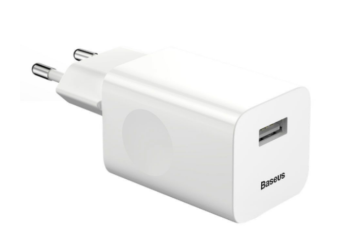 INCARCATOR retea Baseus, Quick Charge 3.0 24W, 1 x USB Output 3.6V-8V/3A, alb "CCALL-BX02" (timbru verde 0.18 lei) - 6953156272446