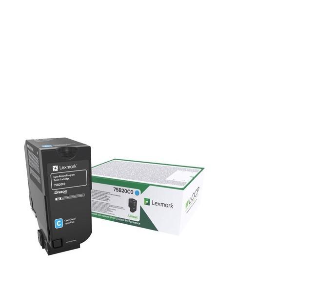 Toner Original Lexmark Cyan, 75B20C0, pentru CS727|CS728|CX727, 10K, (timbru verde 1.2 lei) , "75B20C0"