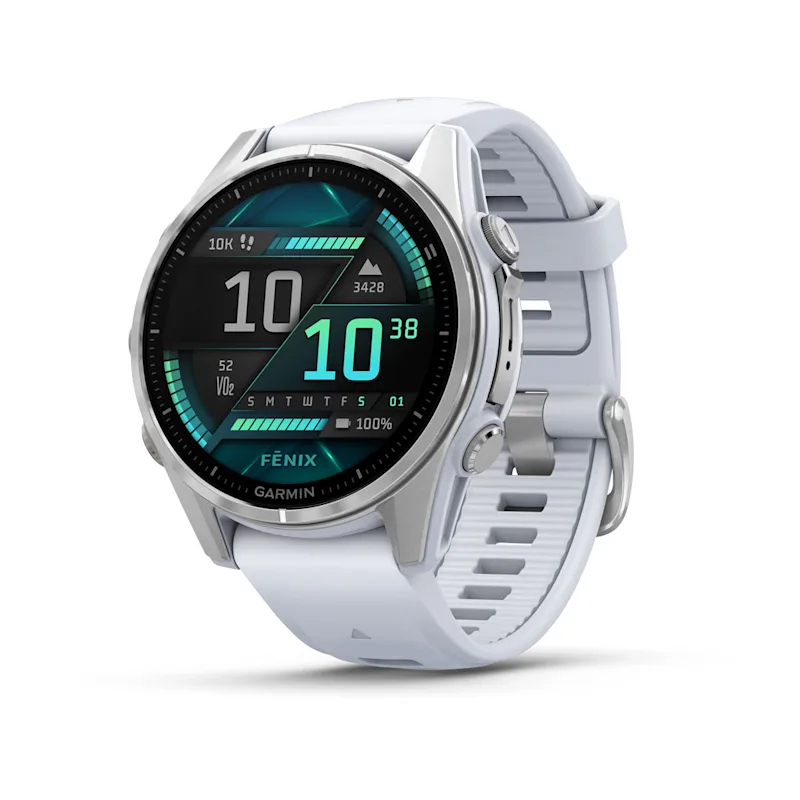 Smartwatch fenix 8 43 mm AMOLED Silver with Whitestone silicone band "010-02903-00" (timbru verde 0.8 lei)