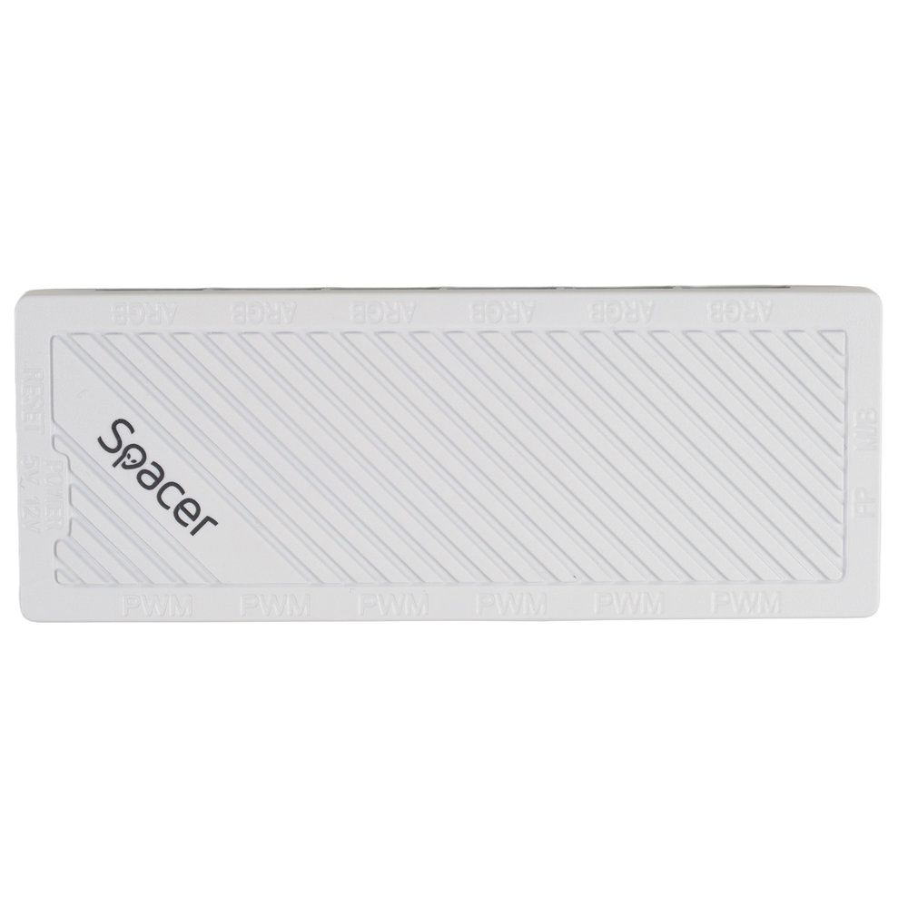 FAN HUB SPACER pt. maxim 6 ventilatoare ARGB, telecomanda pt. setat iluminarea RGB, sincronizare cu MB, alimentare 4-pin/ culori 3-pin, magnetic, white, "SPFC-ARGB-WH-6F " (timbru verde 0.18 lei)