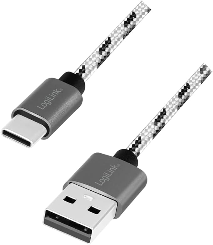 CABLU alimentare si date LOGILINK, pt. smartphone, USB 2.0 (T) la USB 2.0 Type-C (T), set de 3 cabluri: 0.5/1/2m, premium, cablu cu impletire din nylon, dublu ecranare, alb&negru, "CU0201" (timbru verde 0.08 lei)