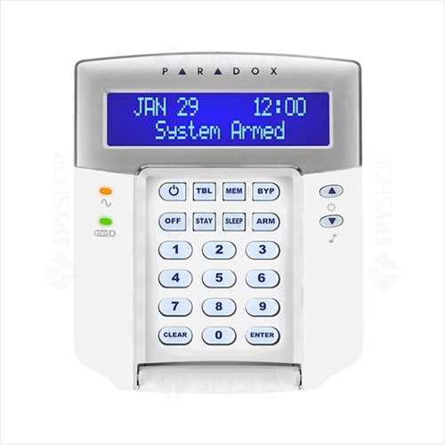TASTATURA alarma Paradox, pe fir,LCD - 32 zone, compatibilitate: SP, MG Stay D;2 partitii;actualizare firmware local,utilizand 307USB si InField;1 zona de tastatura; "K32LCD+" (timbru verde 0.18 lei)