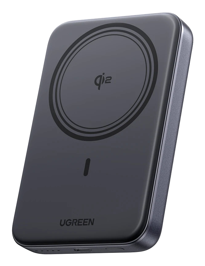 POWER BANK Ugreen "PB761", Magnetic Wireless, 10000mAh, wireless charging, 1 x USB Type-C input/output, negru "45763" (timbru verde 0.98 lei) - 6941876247639
