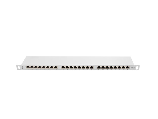 Patch panel 24 porturi 0,5U Cat.6 FTP gr "PPS6-0024-S" (timbru verde 0.08 lei)