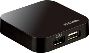 HUB extern D-LINK, porturi USB: USB 2.0 x 4, conectare prin USB 2.0, alimentare retea 220 V, negru, "DUB-H4" (timbru verde 0.8 lei)