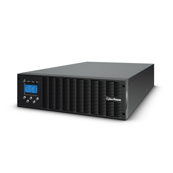 UPS CYBER POWER Online dubla conversie cu sin. pura, cu management, Rack 3U, LCD, 10000VA/900W, bloc conexiuni, fara baterii, terminal block, USB, RS232, slot SNMP, APFC, EPO, GreenP, "OLS10000ERTXL3U" (timbru verde 40 lei)