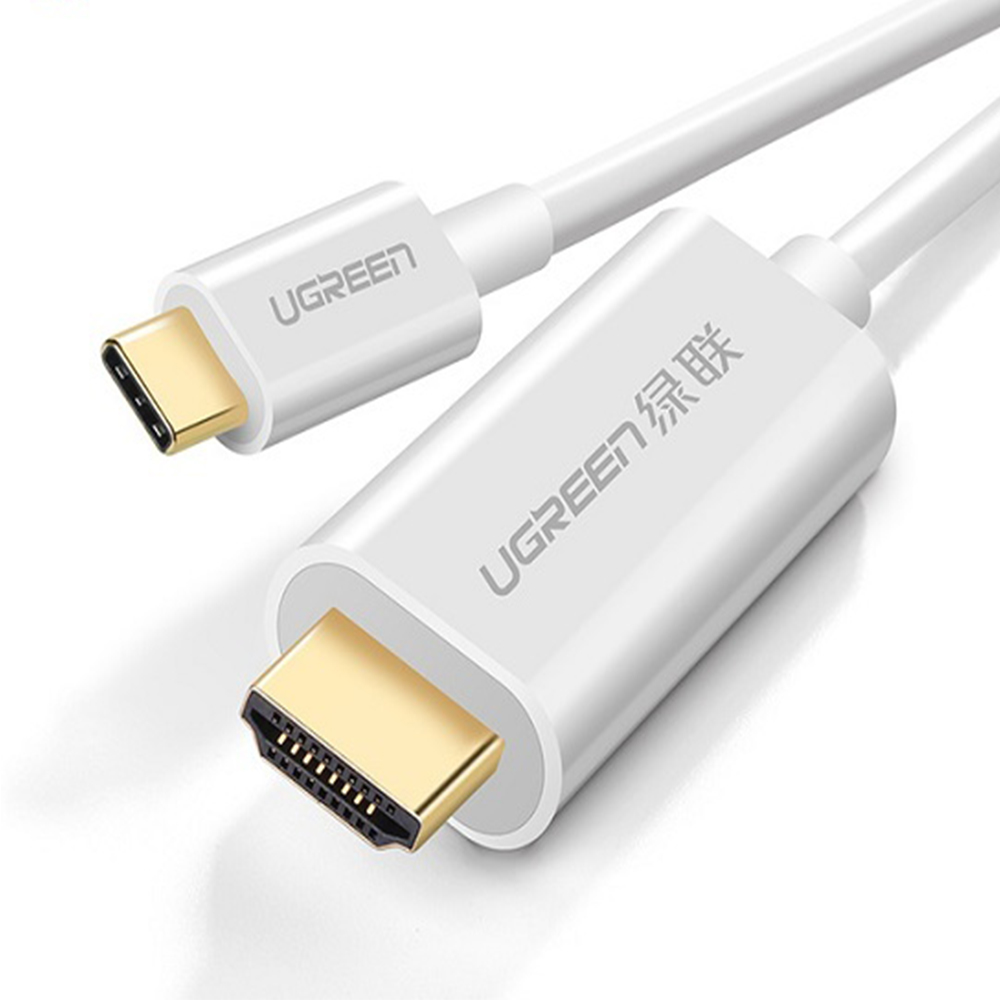 CABLU video Ugreen, "MM121" USB Type-C (T) la HDMI (T), rezolutie maxima 4K UHD (3840 x 2160) la 60 Hz, 1.5m, ABS, alb "30841" (timbru verde 0.8 lei) - 6957303838417