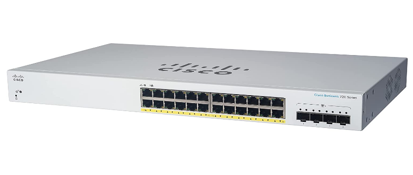 SWITCH CISCO, Gigabit x 24, SFP x 4, managed, rackabil, "CBS220-24P-4G-EU" (timbru verde 2 lei)