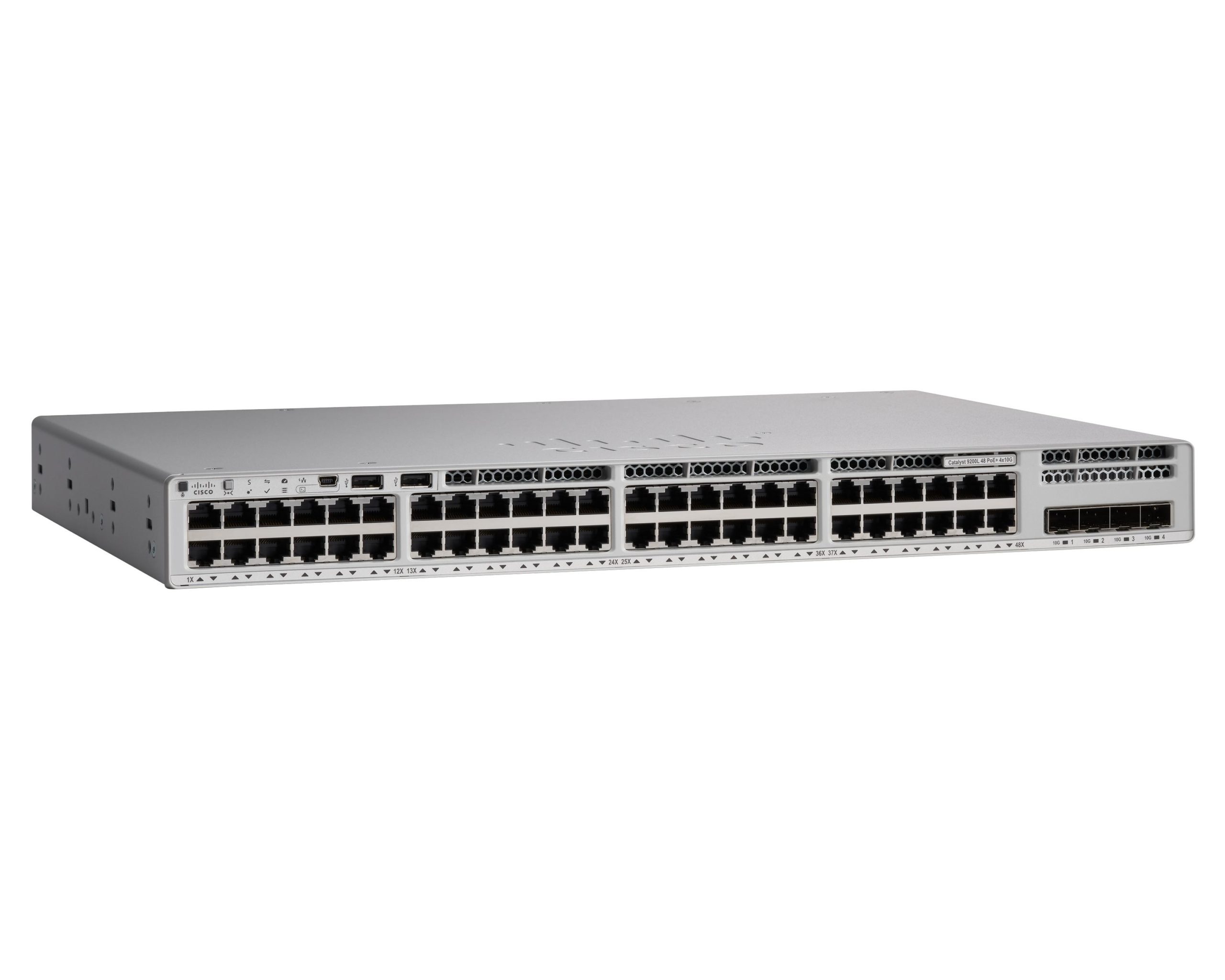 SWITCH CISCO, porturi Gigabit x 48, SFP x 4, managed, rackabil, carcasa metalica, "C9200L-48P-4X-E" (timbru verde 2 lei)