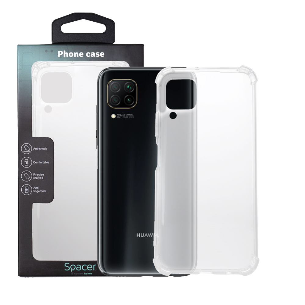 Husa Huawei telefon P 40 Lite, transparent, tip back cover, protectie suplimentara antisoc la colturi, material flexibil TPU, "SPPC-HU-P-40L-CLR"
