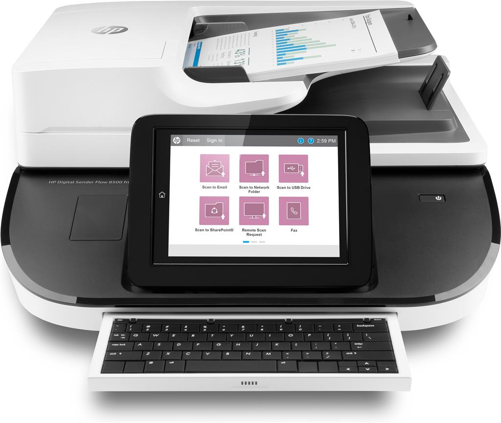 Scanner Color HP Digital 8500, A4, Functii: Scan., Viteza de Printare Monocrom: 100ppm, Viteza de printare color: 100ppm, Conectivitate:USB|Ret, Duplex:Nu, ADF:ADF(timbru verde 40 lei) "L2762A"