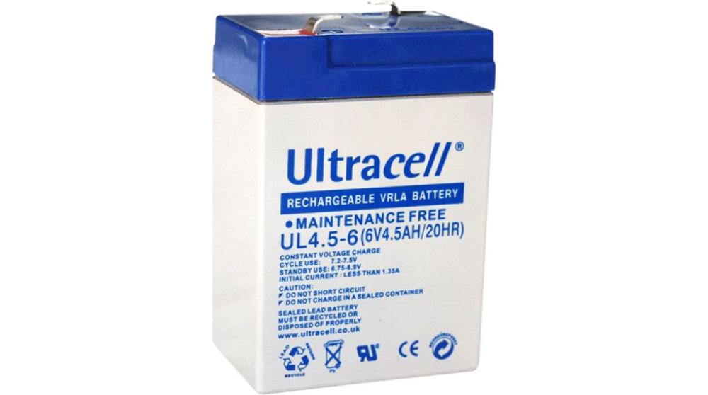 UPS- acumulatori Ultracell BATTERY 6V 4.5AH/UL4.5-6 ULTRACELL,"UL4.5-6" (timbru verde 0.5 lei)