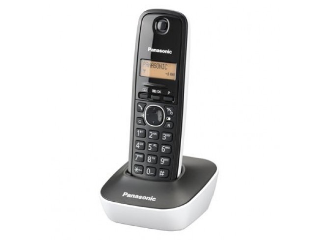 Telefon DECT alb/negru, KX-TG1611FXW, Panasonic, "KX-TG1611FXW" (timbru verde 0.8 lei)