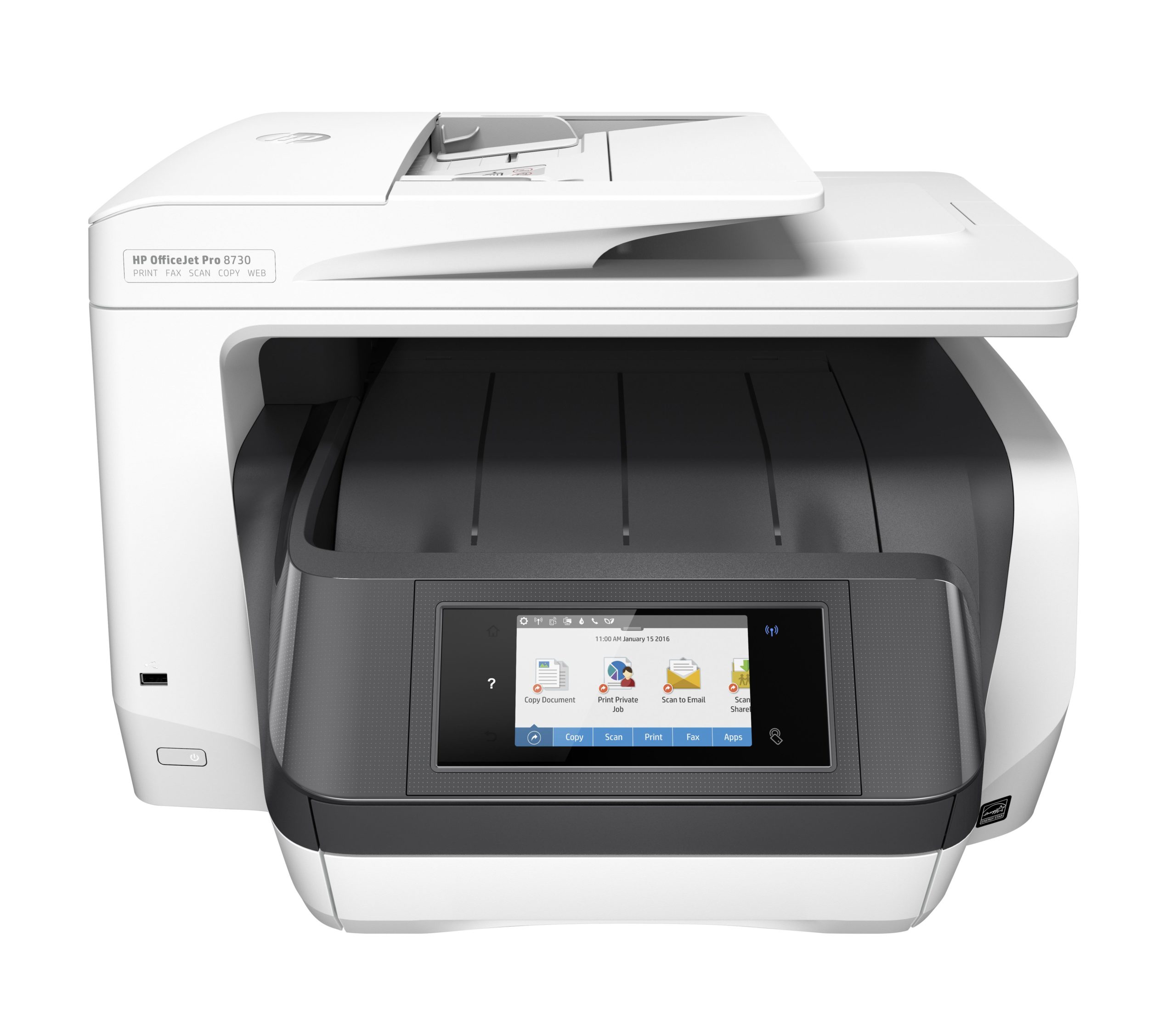 Multifunctional Inkjet Color HP OfficeJet Pro 8730 e AIO,A4,Functii:Impr|Scan|Cop|Fax,Vit Print Mono:24ppm,Vit Print color:20ppm,Conectiv:USB|Ret|WiFi,Duplex:Da,ADF:ADF(timbru verde 40 lei) "D9L20A"