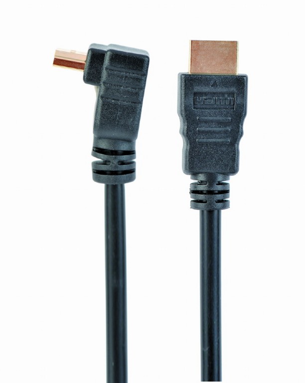 CABLU video GEMBIRD, HDMI (T) la HDMI (T), 3m, conectori auriti, rezolutie maxima 4K (3840 x 2160) la 60 Hz, 90 grade, negru, "CC-HDMI490-10" (timbru verde 0.03 lei)
