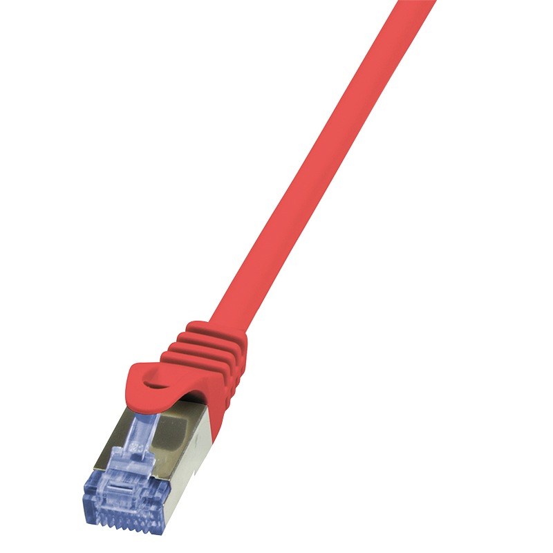 PATCH CORD S/FTP LOGILINK Cat6a, LSZH, cupru, 0.5 m, rosu, AWG26, dublu ecranat "CQ3024S" (timbru verde 0.08 lei)